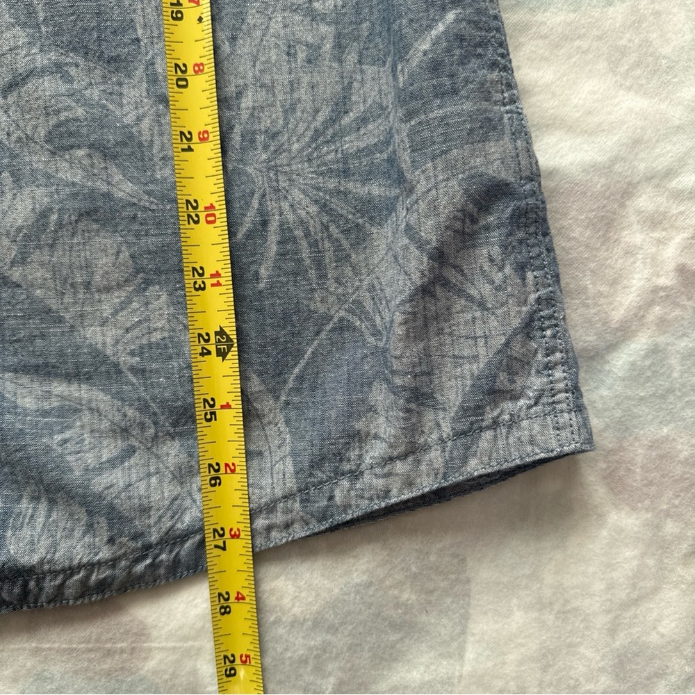 Fat Face Blue Tropical Leaf Print Button Shirt 100% Cotton, Men’s XL - Picture 8 of 9